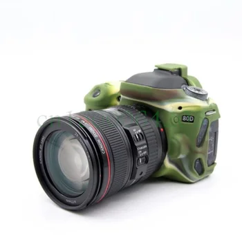 Blød Silikone Gummi SLR Kamera Taske til Canon 80D Letvægts Kamera Taske Cover til Canon 80D Rød/Gul/Sort/Grøn farve