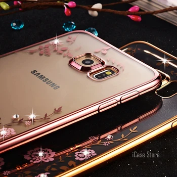 Blød Silikone TPU Blomst Phone Case For Samsung Galaxy A3 A5 2017 A7 S3 S4 S5 S6 S7 Kant S8 Plus J3 J5 2016 J7 Grand Prime sag