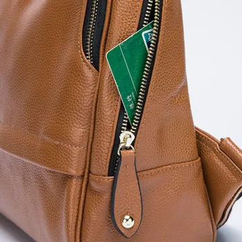 Blødt ægte læder kvinder taske, en rygsæk til bærbar computer med Stor Kapacitet dame skulder pack Enkle Design Rejse pung til kvinder