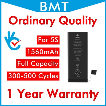 BMT DHL, UPS, 50stk/meget Almindelig Fuld kapacitet 1560mAh Batteri til iPhone 5S 0 cyklus udskiftning af reservedele BMTI5SOQ