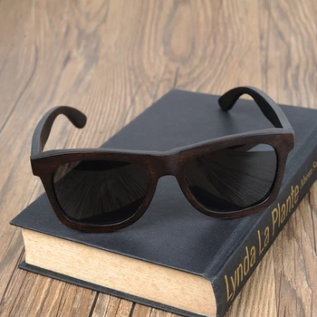 BOBO FUGL Ibenholt Træ-Solbriller til Mænd Luksus Brand Designer Polariserede solbriller Vintage solbrille kvinder