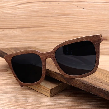 BOBO FUGL, Sort Valnød Træ, Bambus Polariserede Solbriller Herre Briller UV 400 Beskyttelse Brillerne i Træ-Original Æske