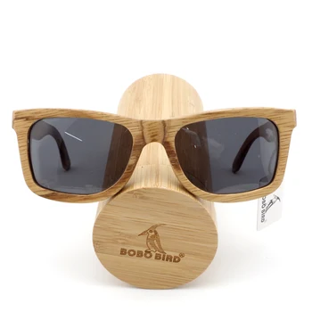 BOBO FUGL Træ Brand Designer Solbriller brun træ solbriller Style Square Solbriller Gafas Oculos Masculino