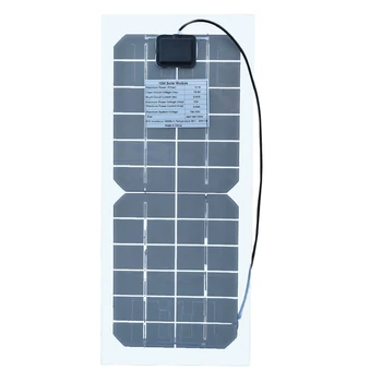 Boguang 12v 10w Gennemsigtige, semi-fleksibel Monokrystallinske silicium solpanel celle DC modul 12vol DIY batteri telefon adapter kit