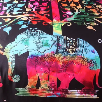 Boheme Duvet Cover Sæt 2/3stk Dobbeltværelse med Queensize-King Sengetøj Sengetøj Farverige Elefant print, Sengetøj Sæt(Ingen Ark, Ingen Påfyldning)