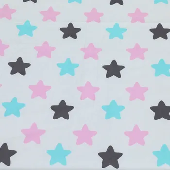 Bomuld nordic wind new ankomst-blå/pink/black stars zigzag chevron twill stof til DIY børne sengetøj home decor pude