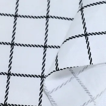 Bomuld twill klud geometriske sort og hvid Lineær ind stof til DIY krybbe sengetøj, puder, dug håndarbejde indretning
