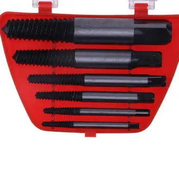 Boret Remover Tool Kit 6stk/sætskrue Udsugningsanlæg Beskadiget Rustne Strippet Knækkede Skruer Værktøj til Fjernelse af