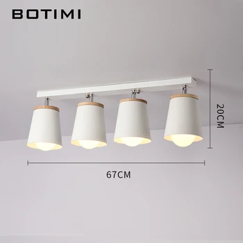 BOTIMI Moderne Hvidt Loft Lys Til Gangen Justerbar Metal Lamparas de techo Korridor E27 Indendørs Træ Kampprogram