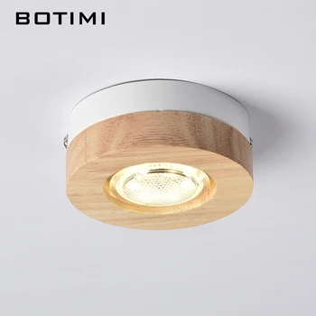 BOTIMI Moderne LED-loftsbelysning Træ-Loft Lampe Til Korridoren-Pladsen Runde Træ Køkken Lys Lille Overflade Monteret Lampe