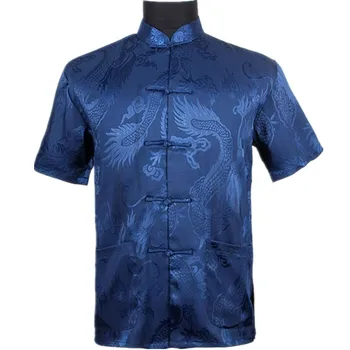 Bourgogne Kinesiske Mænd Sommeren Fritids-Shirt af Høj Kvalitet Silke og Rayon Kung Fu og Tai Chi-Shirts Plus Størrelse M L XL XXL XXXL M061308