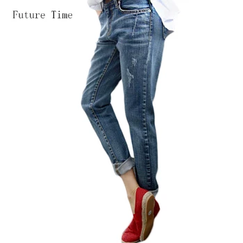 Boyfriend Jeans For Kvinder 2018 Hot Salg Vintage Nødlidende Regelmæssig Spandex slidte Jeans vasket Denim Bukser Kvinde Jeans C1028
