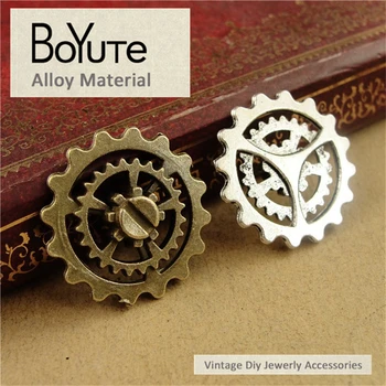 BoYuTe (50 stk./Masse) 22MM Antik Bronze Forgyldt Sølv Vintage Steampunk Gear Charms Vedhæng Diy Metal Smykker at Gøre