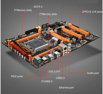 Brand HUANAN Deluxe-X79 LGA2011 gaming bundkort CPU kombinationer processor Xeon E5-1650 C2 computer samling tilbehør til PC-build