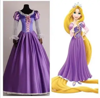 Brand nye prinsesse Rapunzel Halloween sexet S-XXL Kvinder Voksen fest Kostume til Cosplay fancy kjole karneval rollespil