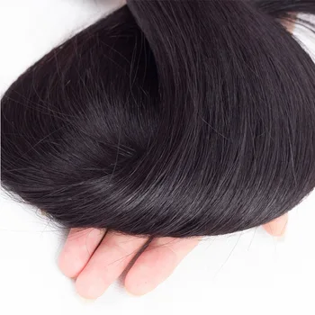Brasilianske Straight Hair Weave Bundter Menneskehår Bundter Hår Extensions Kan Købe 3 Eller Flere Bundter QThair Non-Remy Hår
