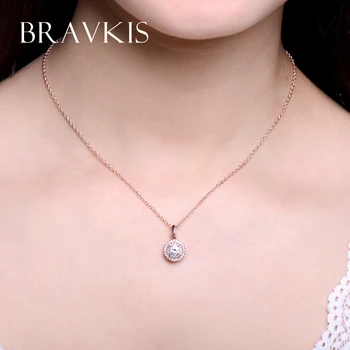BRAVEKISS runde krystal vedhæng halskæder til kvinder cz kæde halskæder collare flydende charme choker halskæde smykker BUN0229