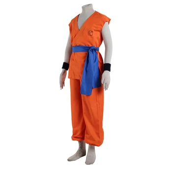 Brdwn DRAGON BALL children ' s Son Goku Cosplay Kostume KAMEHAMEHA Kungfu tøj (tops+bukser+bælte)