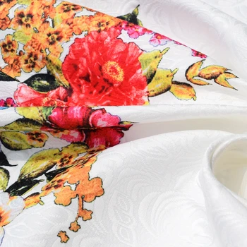 Bredde 145 CM High-end jacquard brocade plys stof til kjole tissus au m tela billige kinesiske tecidos para roupa shabby chic
