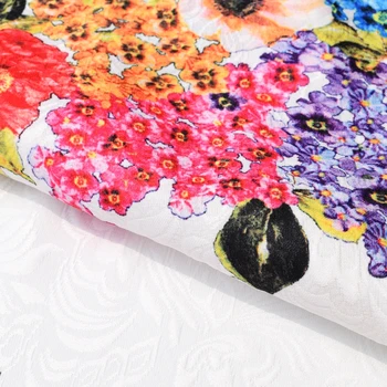 Bredde 145 CM High-end jacquard brocade plys stof til kjole tissus au m tela billige kinesiske tecidos para roupa shabby chic