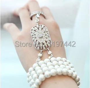 Bridal armbånd & armbånd The Great Gatsby Perle Brude armbånd til kvinder Perle Brude Brudepige Crystal Hånd kæde