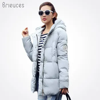 Brieuces 2017 forede jakke kvindelige ny vinter jakke kvinder ned bomuld jakke, slank parkacoats damer vinter frakke plus størrelse S-XXXL