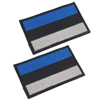 Broderi Patch Estland Flag Moral Patch Taktiske Logo, Badges Hook & Loop Fastener Broderet Programrettelser Til Rygsæk Cap