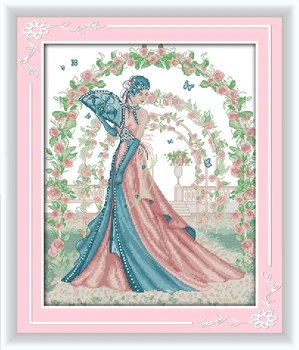 Bruden beauty angel girl fe maleri tælles print på lærred DMC 14 CT 11CT kinesiske Cross Stitch Håndarbejde Sæt Broderi-kits