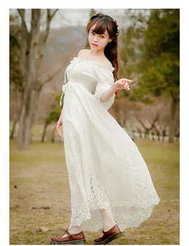 Brudepige Kjole Vintage Prinsesse Nightgowns Gudinde Lang Kjole Hvid Bomuld Nattøj Til Kvinder, Gravide kvinder kjole Plus størrelse