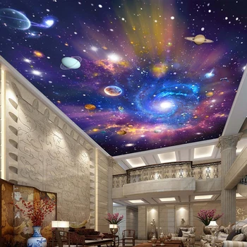 Brugerdefinerede 3D-Foto Tapet Stjernede Univers Galaxy Værelses Suspenderet Loft, Væg, Male Stue, Soveværelse Tapet i Hjemmet Indretning