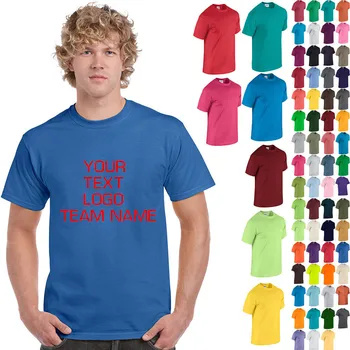 Brugerdefinerede Logo Print Gratis T-Shirt med O Hals Voksne Mænd Kvinder Bomuld kortærmet T-Shirt 5.3 oz Brugerdefinerede Personlig Print Gratis Fragt