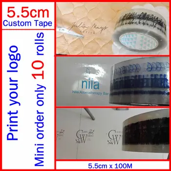 Brugerdefinerede trykt logo gave tape/55mm x100M printet firma navn klar fugebånd til emballage