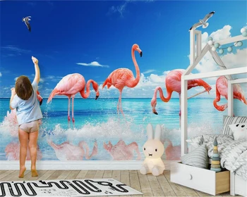 Brugerdefineret Baggrund HD Moderne Moderne Flamingo Baggrund Væggen Home Decor Baggrund 3D Tapet vægmaleri papier peint beibehang