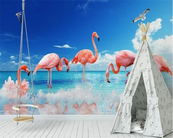 Brugerdefineret Baggrund HD Moderne Moderne Flamingo Baggrund Væggen Home Decor Baggrund 3D Tapet vægmaleri papier peint beibehang