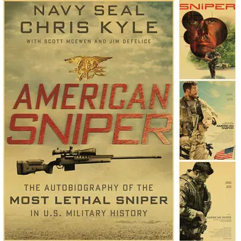 Brugerdefineret lærred, plakat American Sniper retro Plakat Hjem Dekoration kraftpapir væg plakat print