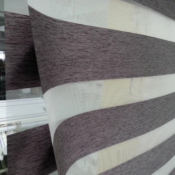 Brugerdefineret Størrelse Skygge Polyester Gennemskinnelige Roller Zebra Blinds i Brune Gardiner til stuen 5 Farver er Tilgængelige