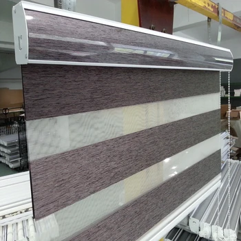 Brugerdefineret Størrelse Skygge Polyester Gennemskinnelige Roller Zebra Blinds i Brune Gardiner til stuen 5 Farver er Tilgængelige
