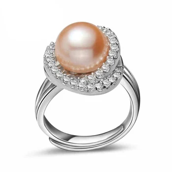 Bryllup ferskvands perle smykker sæt til kvinder,hvide naturlige perle smykker øreringe piger fødselsdag vedhæng ring pink