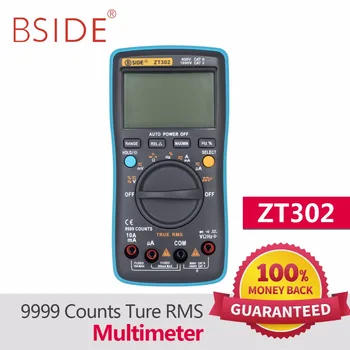 BSIDE ZT301/ZT302 Tur RMS Digitalt Multimeter 9999 Tæller Multifunktions-AC/DC Spænding, Temperatur Kapacitans Testere DMM RM109