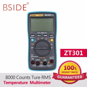 BSIDE ZT301/ZT302 Tur RMS Digitalt Multimeter 9999 Tæller Multifunktions-AC/DC Spænding, Temperatur Kapacitans Testere DMM RM109