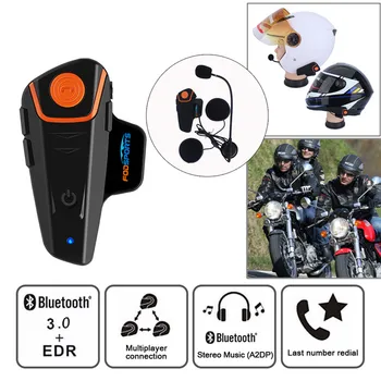 BT-S2 Motorcykel Intercom Hjelm Headset Trådløse Bluetooth-Samtaleanlæg Håndfri Vandtæt Med FM-Radio 7 Sprog Manual