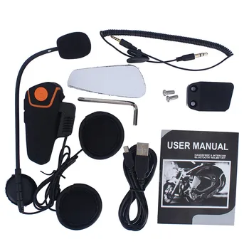 BT-S2 Motorcykel Intercom Hjelm Headset Trådløse Bluetooth-Samtaleanlæg Håndfri Vandtæt Med FM-Radio 7 Sprog Manual