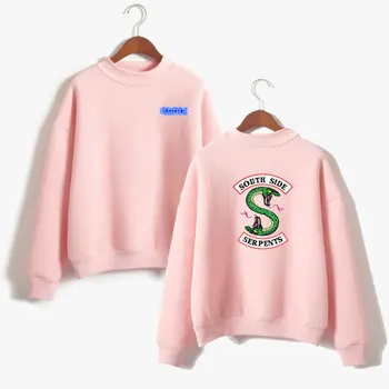 BTS Riverdale Pink Kvinder og mænd Hættetrøjer Sweatshirts Mode Hooded Mulheres Lange Ærmer koreanske Sweatshirt Casual Tøj XXS