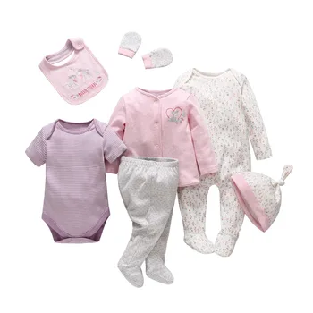 Bud Babyer ny født baby boy tøj syv stykker baby børnetøj sæt behageligt bomuld tegnefilm spædbarn tøj