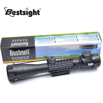 BUSHNELL 3-9x40EG Rød/Grøn Belyst Taktiske Riffelsigte Air Rifle Optik Jagt Sniper Scope Syn w/Par 21mm