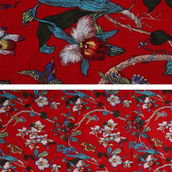 BZ11 100*145 cm 4Colors Trykt Japansk Stil Bomuld og Linned Twill Stof Til Kjole DIY Patchwork Stof Til Kimono
