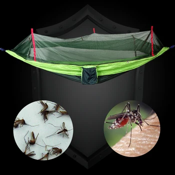 Bærbare Hængekøje Enkelt Person, Anti-myggestik Hængekøje med Myggenet til Udendørs Camping E5M1