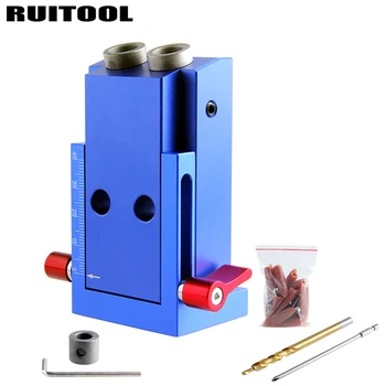Bærbare Lomme Hul Jig Kit System Med Skruetrækker Drill Bit Sat Til Tømrer Træbearbejdning Hardware Værktøjer