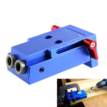 Bærbare Lomme Hul Jig Kit System Med Skruetrækker Drill Bit Sat Til Tømrer Træbearbejdning Hardware Værktøjer