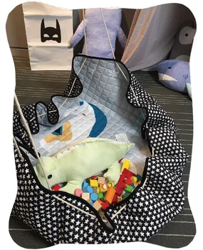 Bærbare Snor Kids Legetøj Opbevaringspose Runde Baby-Gulvtæppe Spille Mat Klatring Tæppe Til Baby, Børn Legetøj Arrangør Opbevaringspose